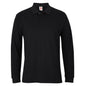 Mens Plain Long Sleeve Button Down Classic Cotton Polo Shirt
