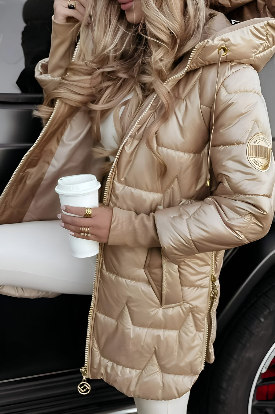 Mageina | Elegant Winter Coat With Hood And Padding