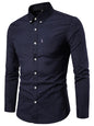Men's Casual Slim Cotton Oxford Solid Color Large Size Bottom Shirt Long Sleeves