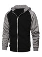 Jacket Contrasting color zipper cardigan plus fleece hoodie men's clothing