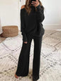 Women's Solid Color Casual Solid Color Off Shoulder Knit Suit