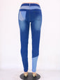 Women's High Waist Colorblock Skinny Jeans