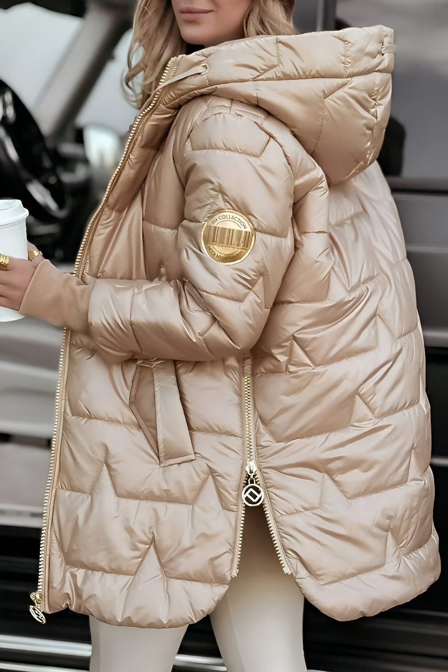 Mageina | Elegant Winter Coat With Hood And Padding