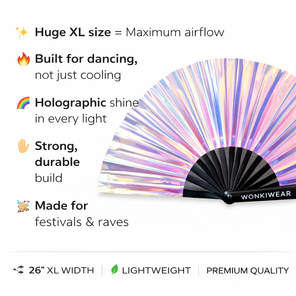 Mermaid Wishes Iridescent Festival Fan (Pearlescent Reverse)