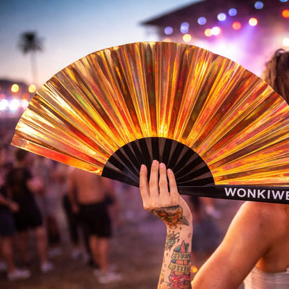 Unicorn Dreams Iridescent Festival Fan (XL Rave Fan UK)