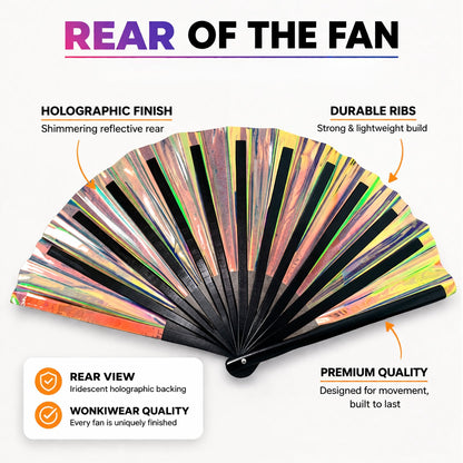 Unicorn Dreams Iridescent Festival Fan (XL Rave Fan UK)