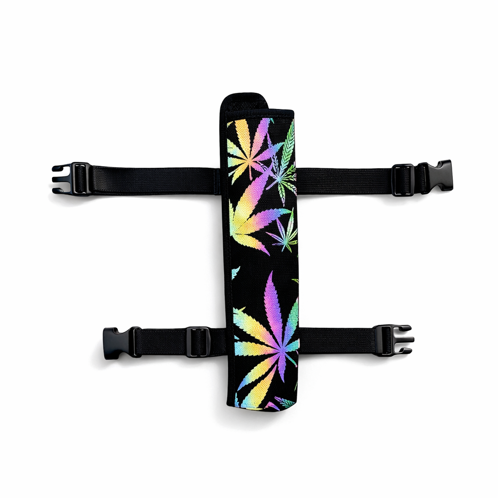 XL Festival Fan – Flash Reflective Iridescent Leaf Rave Fan