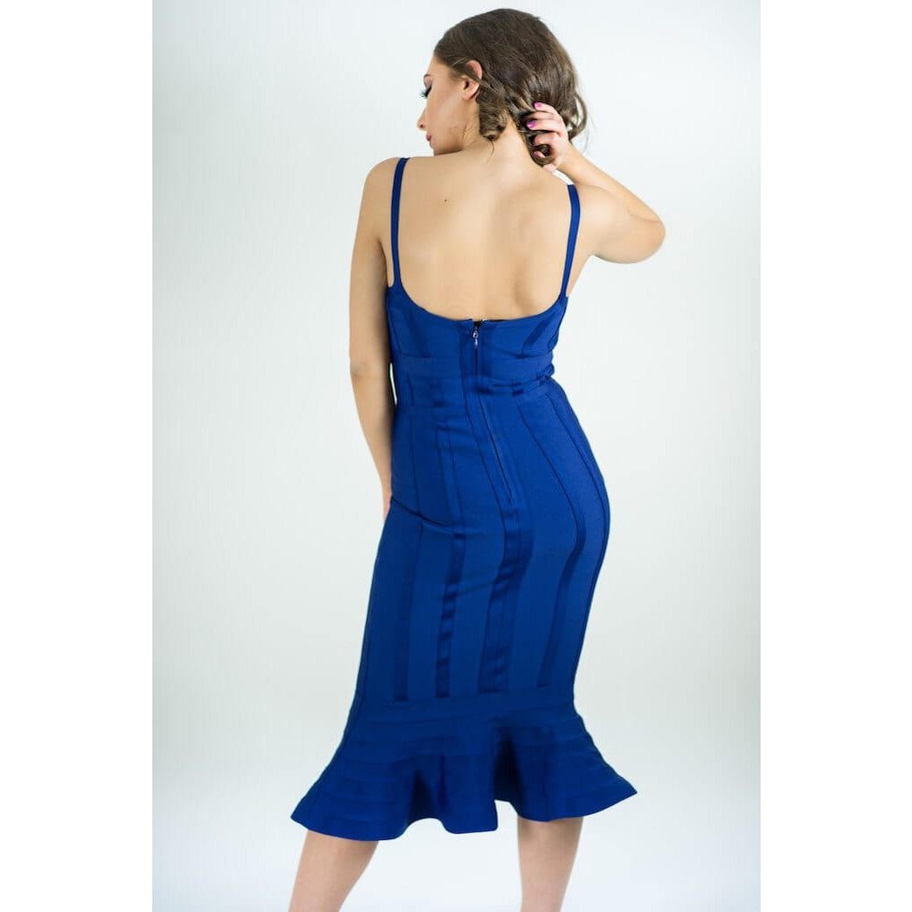 ADREIA  Blue Bandage Bodycon Mermaid Dress