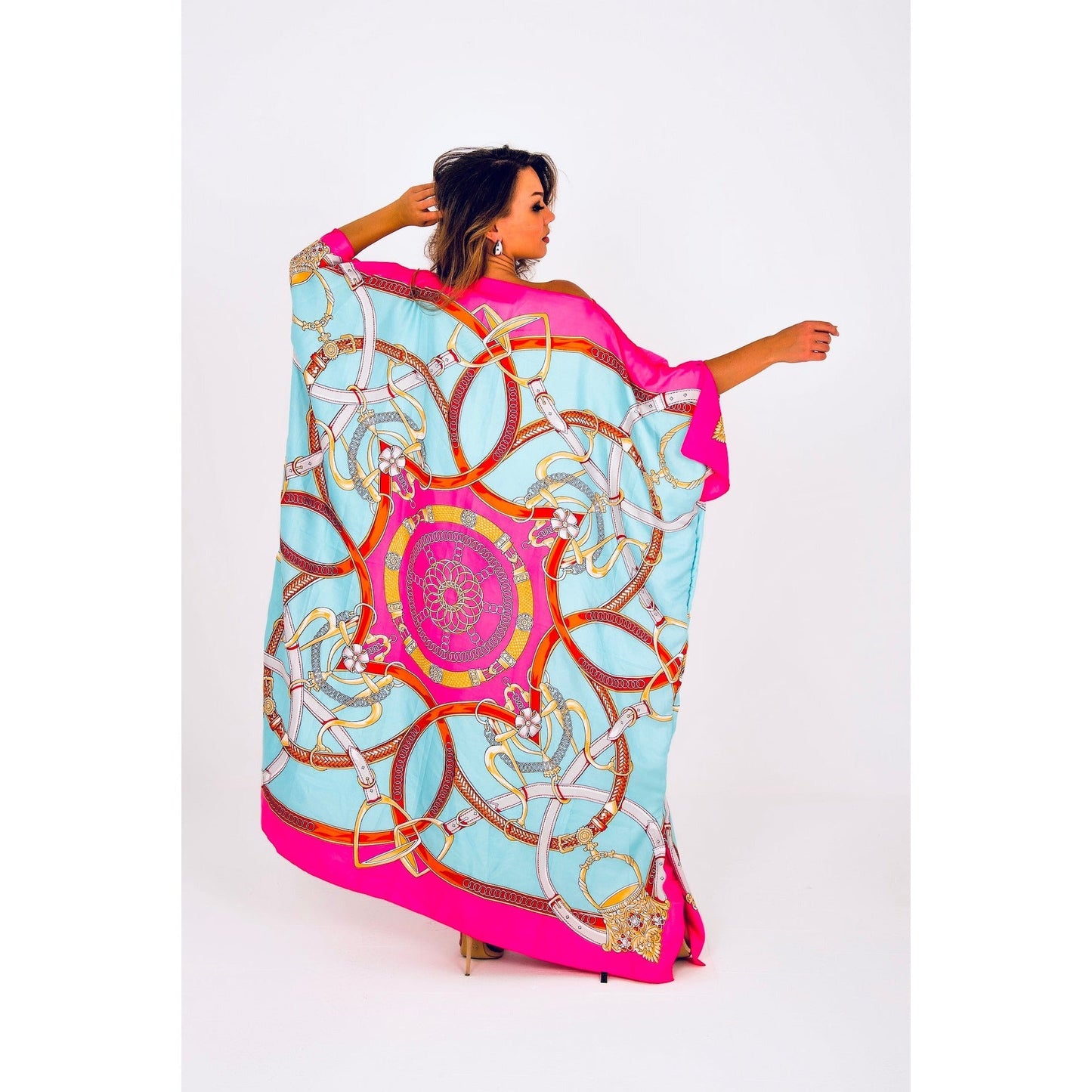 CAIRO Pink Printed Caftan Maxi Dress