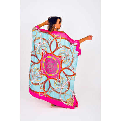 CAIRO Pink Printed Caftan Maxi Dress