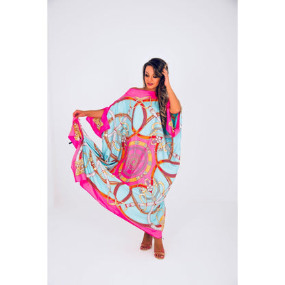 CAIRO Pink Printed Caftan Maxi Dress