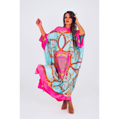 CAIRO Pink Printed Caftan Maxi Dress