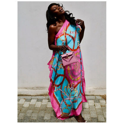 CAIRO Pink Printed Caftan Maxi Dress