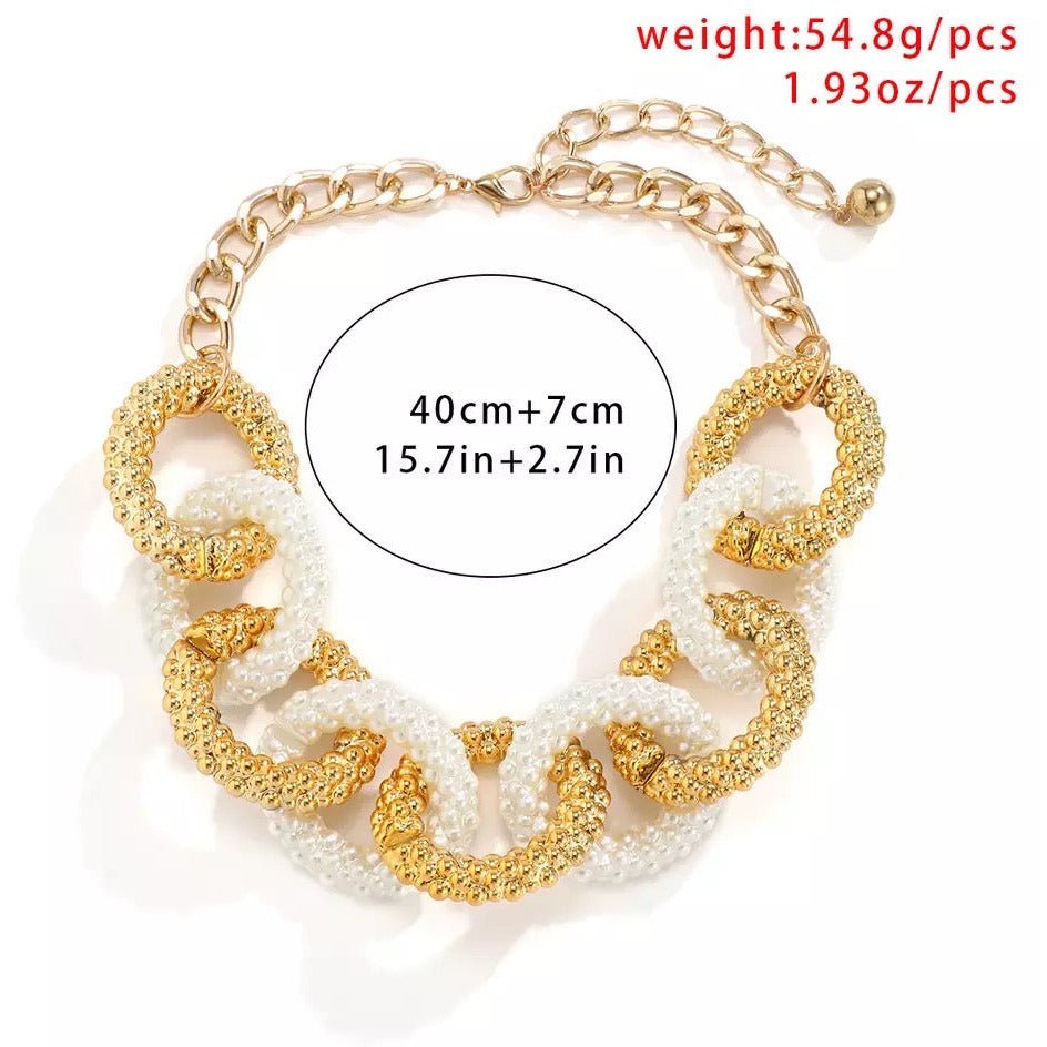 JEMA Gold Chunky Metallic Necklace