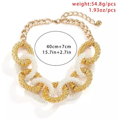 JEMA Gold Chunky Metallic Necklace