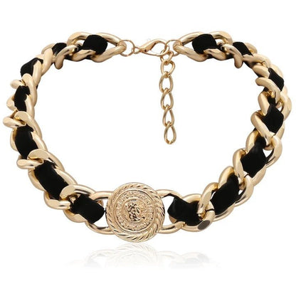 KHLOA Gold Metallic Chunky Necklace