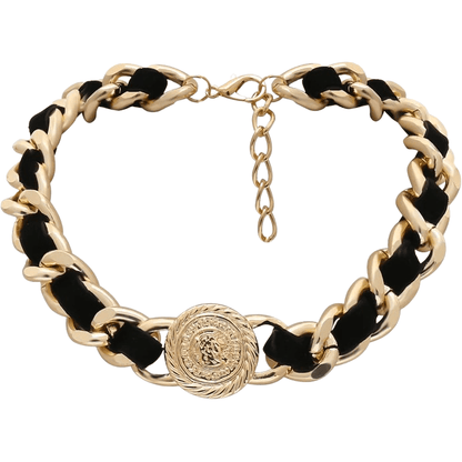 KHLOA Gold Metallic Chunky Necklace