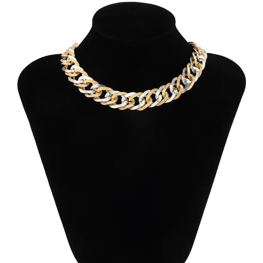 LORIH Chunky Gold Metallic Necklace