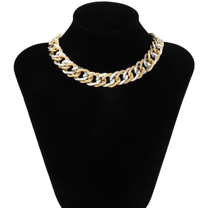 LORIH Chunky Gold Metallic Necklace