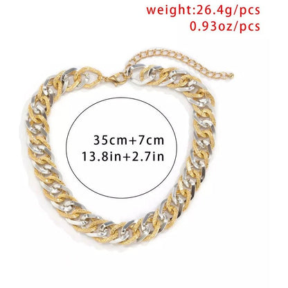 LORIH Chunky Gold Metallic Necklace