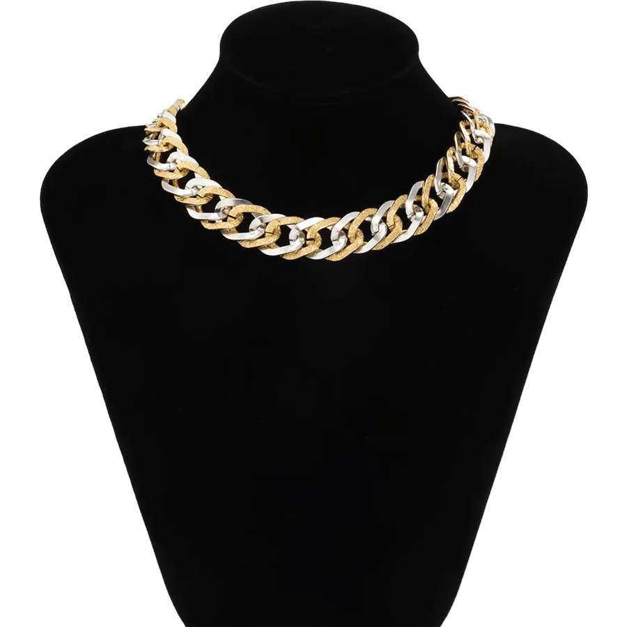 LORIH Chunky Gold Metallic Necklace