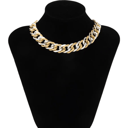 LORIH Chunky Gold Metallic Necklace