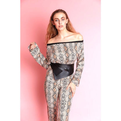 Clairre Black Vegan Statement Waist Belt