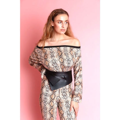 Clairre Black Vegan Statement Waist Belt
