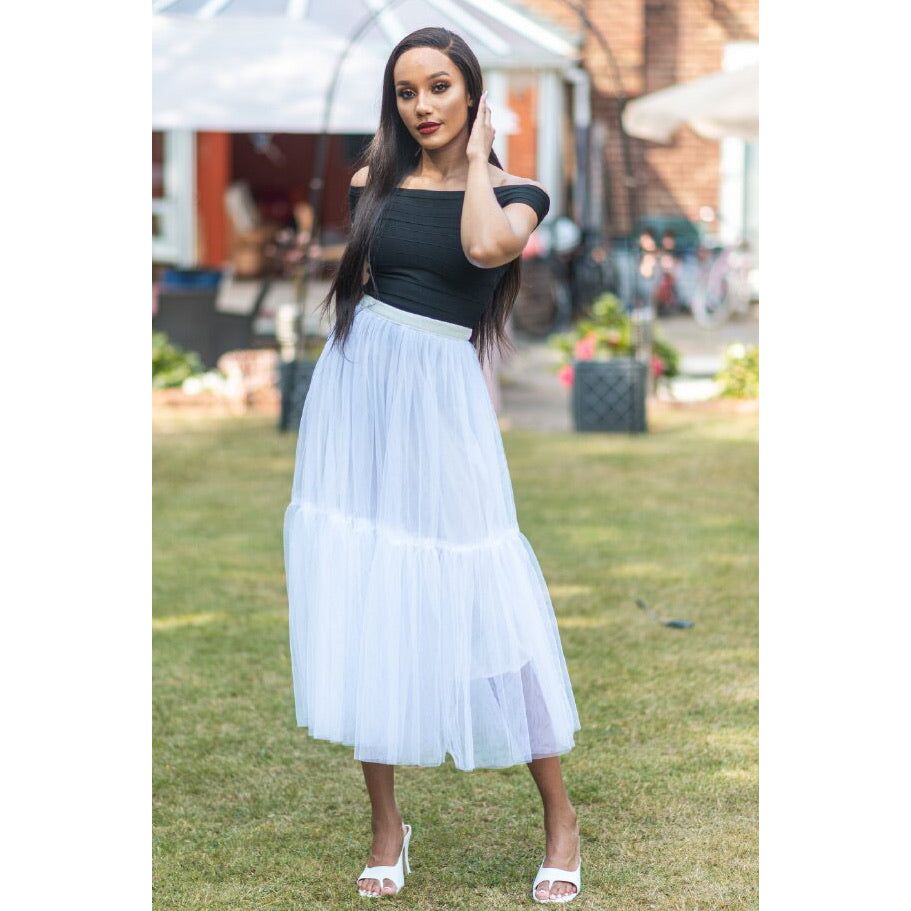 BRADSHAW White Five  Layer Tulle Skirt