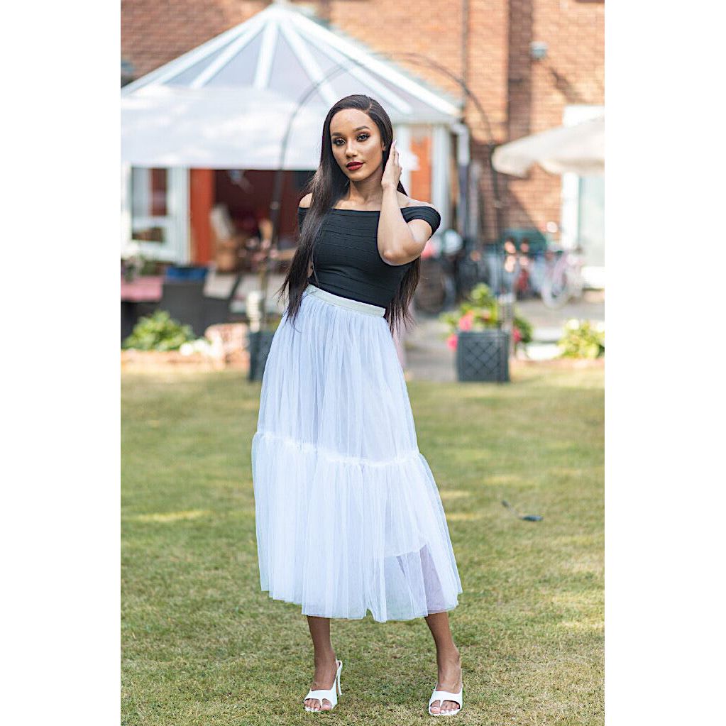 BRADSHAW White Five  Layer Tulle Skirt