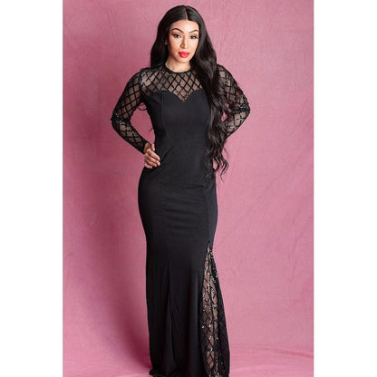 SASHAE  Black Embellished Maxi Dress