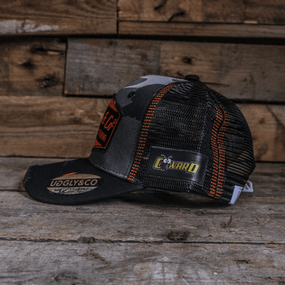 Grey Camo Diamond Trucker Hat