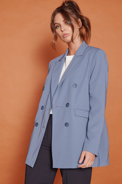 Fern Blue Double Breasted Blazer