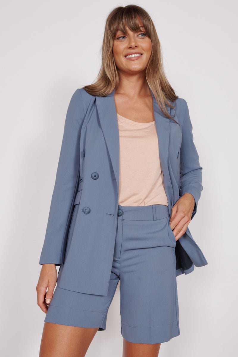 Fern Blue Double Breasted Blazer