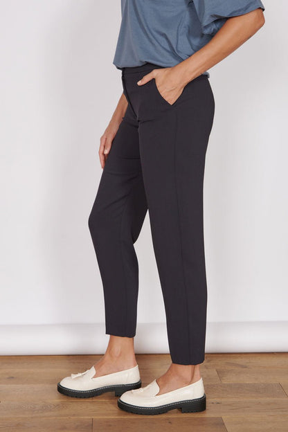 Fran Black Tapered Leg Tailored Trousers