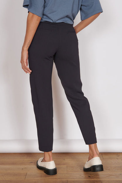 Fran Black Tapered Leg Tailored Trousers