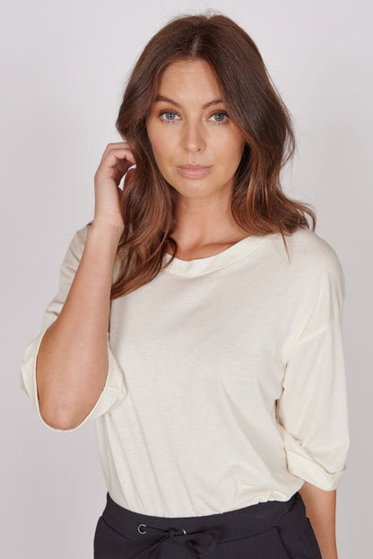 Gabi Cream Classic Oversized T-Shirt