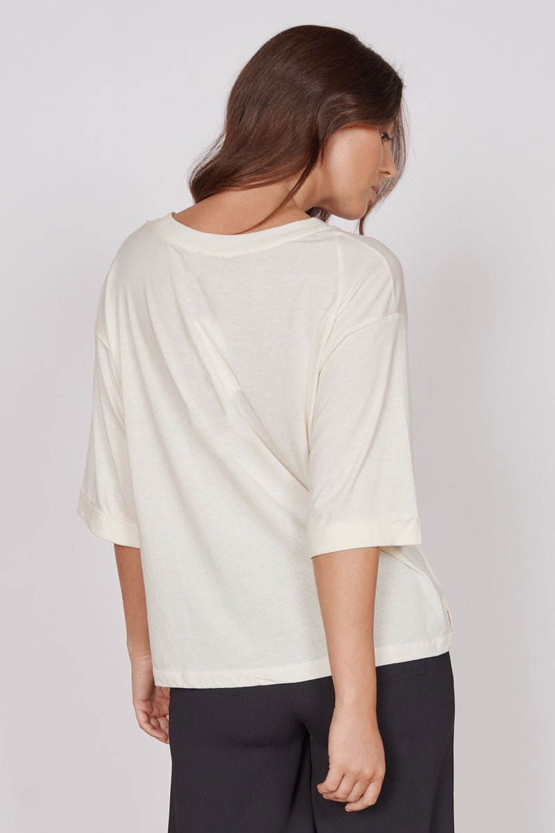 Gabi Cream Classic Oversized T-Shirt