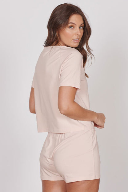Jessie Pink Jersey Short Pyjama Set-3