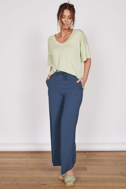 Lena Navy Wide Leg Trousers
