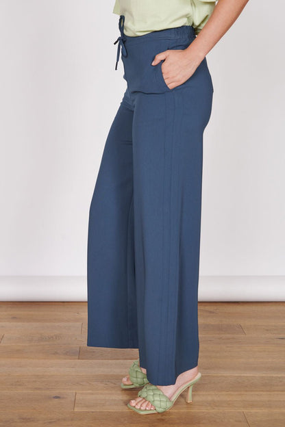 Lena Navy Wide Leg Trousers