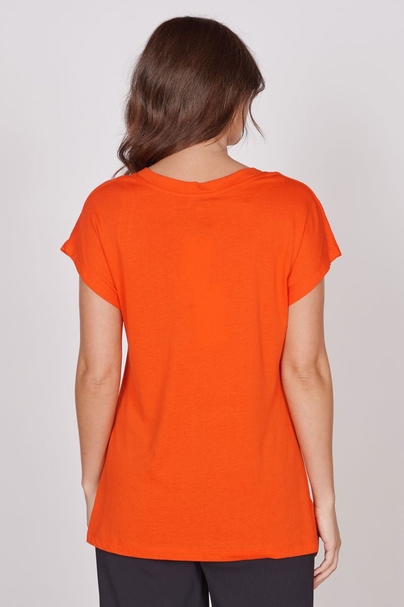 Phoebe Red Sleeveless V Neck Top