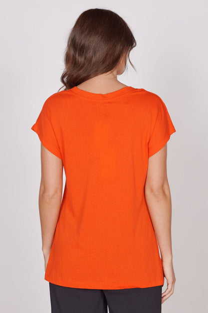 Phoebe Red Sleeveless V Neck Top