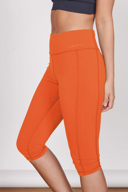Taylor Orange 3/4 Sports Leggings