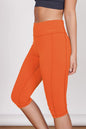 Taylor Orange 3/4 Sports Leggings