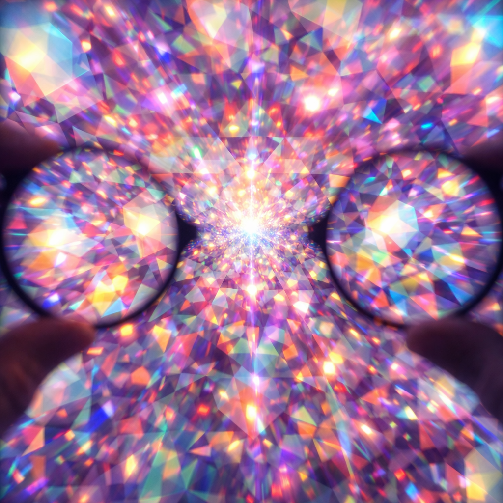 Wayfarer Kaleidoscope Glasses – Trippy Rave Prism Festival Glasses (Black Frame)
