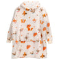 Kids Oversized Hooded Blanket Sweatshirt Ultra Soft Sherpa Fur Flannel Fleece Hoodie for Ages 8-15 with Fun Dog Print by Daisy Dreamer