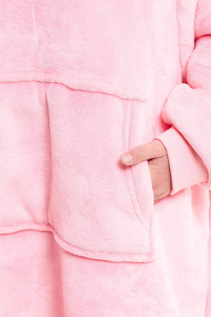 Kids Oversized Hooded Fleece Blanket with Reversible Sherpa Double Pocket Ultra-Soft Cozy Wearable Blanket for Lounging and Outdoor Ages 8-15 by Daisy Dreamer