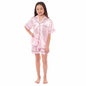 Kids Satin Silk Pyjama Set for Girls with Button-Down Shirt and Loose-Fitting Pants Comfortable Loungewear in Black Pink Grey Ages 5-14 by Daisy Dreamer