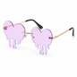 Lilac Dripping Heart Festival Glasses – Pastel Rave Sunglasses